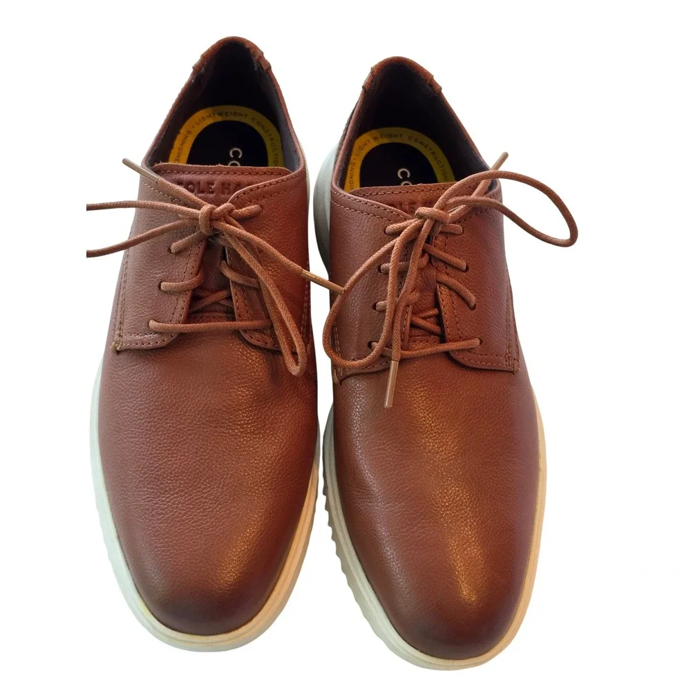 Cole Haan Grand+ Modern Craft Brown Leather Derby Shoes Mens 8M C36935